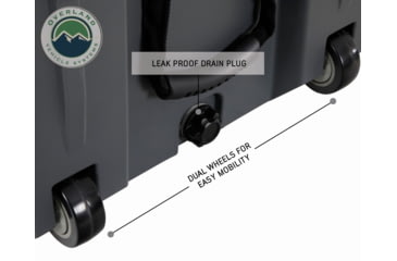 Image of Overland Vehicle Systems D.B.S. Dry Box w/ Wheels, Drain and Bottle Opener, Dark Grey, 169 QT, 40100031