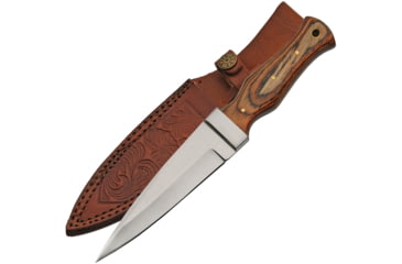 Image of Pakistan 8021 9.25in Boot Knife, 9.25in overall, 4.75in Satin SS dagger blade, Pakkawood, DH-8021WD