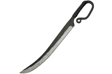 Image of Pakistan Antique Style Sword, 22in Overall, 12.5in Carbon Steel Blade, Leather Wrapped Handle, One-Piece Construction, Black Leather Sheath, HS-7899