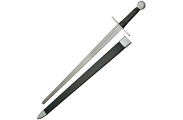 Image of Pakistan Cross Pommel Medieval Sword Fixed Blade Knife, 32in, Black Handle PA901140