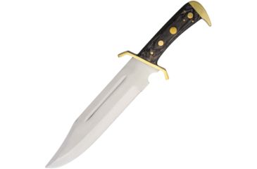 Image of Pakistan Sable Bowie Fixed Blade Knife, 11in, Stainless Steel, Standard Edge, Satin, Black, Pakkawood Handle PA3349