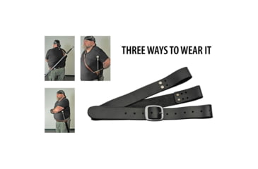 Image of Pakistan Sword Belt, Shoulder Strap, Black Leather Construction, Can Be Worn Three Ways, Fits Waist Sizes 38-54in, Black, HS-4413BK