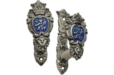 Image of Pakistan Sword Hanger, 3in Adjustable, Blue/Silver Finish, Two Pieces, Perfect For Hanging Any Sword, 203405