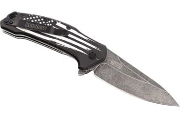 Image of Paladin Kershaw Link 3.25in Assisted Opening Folding Knife - Army Engraving, 3.25in, Stainless Steel, Drop Point, Black, PE-KER-8510-ARM