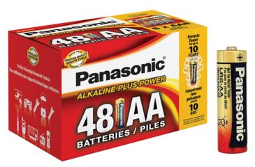 Image of Panasonic Alkaline Size AA Plus Power - 48 Piece Blister Box of Batteries LR6PA48BB