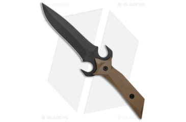 Image of Paragon A-2 Fighter Fixed Blade Knife, 6.50in, A2, Drop Point Blade, Aluminum Tan Handle, Black/Tan, 13.00in, BHQ-134556