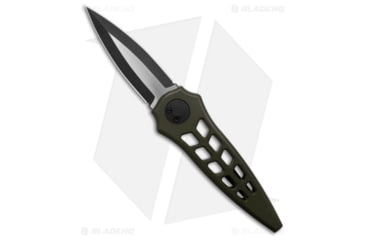Image of Paragon Warlock Enchanter Folding Knife, 3.80in, CPM S35VN Stainless Steel, Dagger Blade, Aluminum OD Green Handle, Black/Steel/OD Green, 9.25in, BHQ-183858