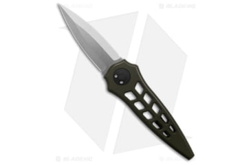 Image of Paragon Warlock Enchanter Folding Knife, 3.80in, CPM S35VN Stainless Steel, Dagger Blade, Aluminum OD Green Handle, Steel/OD Green, 9.25in, BHQ-183856