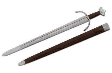 Image of Paul Chen Cawood Sword, high carbon steel blade, leather wrapped scabbard PC2457
