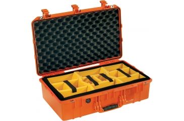 Image of Pelican 1555 Air Protector Case, with Divider, Orange, 015550-0040-150