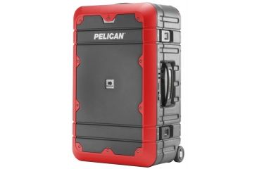 Image of Pelican BA22 Elite Carry-On Luggage, 19.16x11.24x8in, Gray/Red, LG-BA22-GRYRED