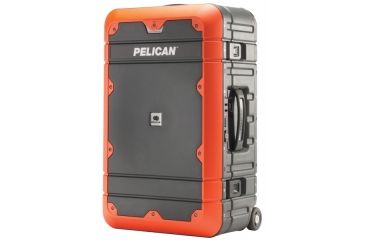Image of Pelican EL22 Elite Carry-On Luggage w/Enhanced Travel System, 19.16x11.24x8in, Gray/Orange, LG-EL22-GRYORG