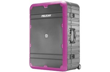 Image of Pelican EL30 Elite Vacationer Luggage w/Enhanced Travel System Case, 25.85x16.98x10.93in, Gray/Purple, LG-EL30-GRYPUR