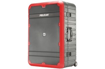Image of Pelican EL30 Elite Vacationer Luggage w/Enhanced Travel System Case, 25.85x16.98x10.93in, Gray/Red, LG-EL30-GRYRED