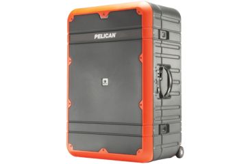Image of Pelican EL30 Elite Vacationer Luggage w/Enhanced Travel System Case, 25.85x16.98x10.93in, Gray/Orange, LG-EL30-GRYORG