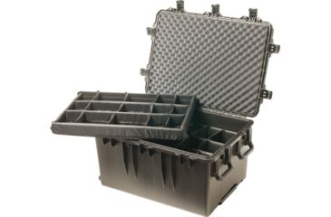 Image of Pelican Storm Cases iM3075 Dry Box w/Wheels, 33.31x24.25x19.27in, Black, Padded Divider iM3075-00002