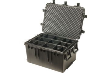 Image of Pelican Storm Cases iM3075 Dry Box w/Wheels, 33.31x24.25x19.27in, Black, Padded Divider iM3075-00002