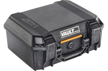 Image of Pelican VAULT V200 Case, Medium Pistol, 14x10x5.5 inch Internal, 15.41x13.08x6.16 inch External Dimension, Black, VCV200-0000-BLK