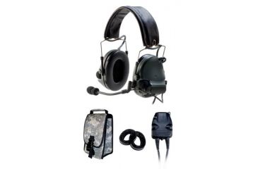 Image of Peltor ComTac III ARC Kit,Dual Comm,Split Audio,Foliage Green,Gel Cushions,1 PTT,Carrying Bag,Batteries,1/case, 88064-ARC