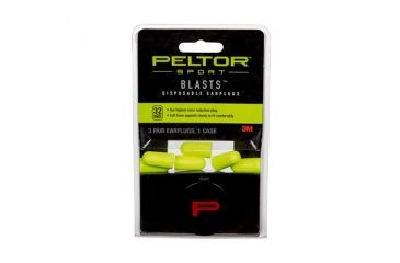 Image of Peltor Sport Blasts Disposable Earplugs, 3Pair Pack Neon Yellow, 10/Case 97080-10C