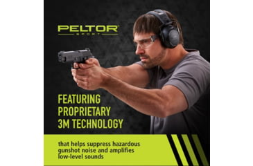 Image of PELTOR Sport Tactical 500 Electronic Hearing Protection Ear Muffs. 26dB NRR, Bluetooth, Black, TAC500-NS-8