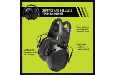 Image of PELTOR Sport Tactical 500 Electronic Hearing Protection Ear Muffs. 26dB NRR, Bluetooth, Black, TAC500-NS-8