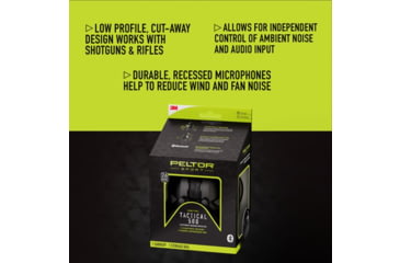 Image of PELTOR Sport Tactical 500 Electronic Hearing Protection Ear Muffs. 26dB NRR, Bluetooth, Black, TAC500-NS-8