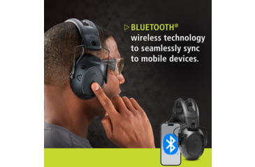 Image of PELTOR Sport Tactical 500 Electronic Hearing Protection Ear Muffs. 26dB NRR, Bluetooth, Black, TAC500-NS-8