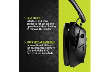 Image of PELTOR Sport Tactical 500 Electronic Hearing Protection Ear Muffs. 26dB NRR, Bluetooth, Black, TAC500-NS-8