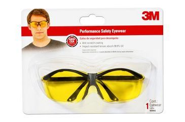 Image of Peltor Tekk Protection Sports-Inspired Safety Eyewear,Semi-rimless Design,Black Frame,Yellow Lens,Case of 6 90966-80025T