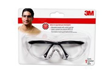 Image of Peltor Tekk Protection Sports-Inspired Safety Eyewear,Wraparound Design,Black Frame, Clear Lens,Case of 10 90970-00001T