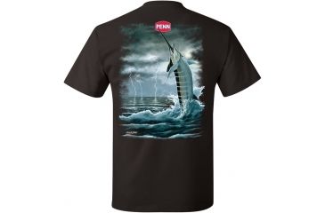 Image of Penn Mens Short Sleeve T-Shirt with Marlin, Black, X-Large 180230