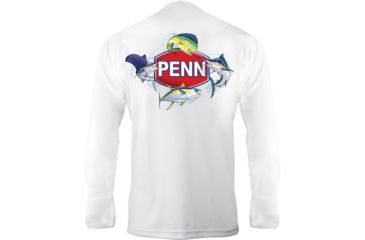Image of Penn Mens White Long Sleeve Performance Shirt, Large 180247