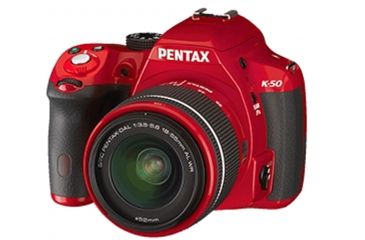 Image of Pentax K-50  Digial SLR Camera with L18-55 WR Lens, Red 10985
