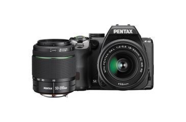 Image of Pentax K-S2 DSLR Camera With 18-50mm and 50-200mm Lenses, Black 11610