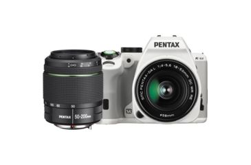 Image of Pentax K-S2 DSLR Camera With 18-50mm and 50-200mm Lenses, White 12614