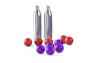 Image of PepperBall LifeLight Refill Kit, 5 xInert Practice Projectiles, 5 x Live SD PepperBall Projectiles, 2 x CO2 Cartridges, Red/White, 970-01-0178