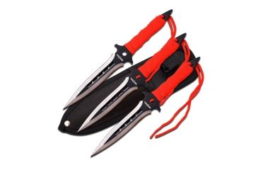Image of Perfect Point Tactical, 7.5in, Stainless Steel Blade, Red Cord Wrapped Black Stainless Steel Handle PP-099-3RD
