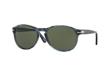 Image of Persol PO2931S Sunglasses 103131-55 - Stripped Blue Frame, Green Lenses
