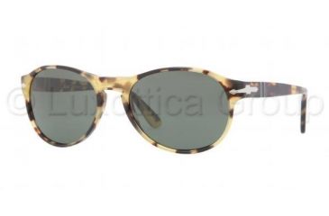 Image of Persol PO2931S Sunglasses 124/31-5317 - Light Havana Frame, Crystal Green Lenses