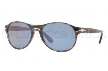 Image of Persol PO2931S Sunglasses 944/56-5317 - Blue Striped Horn Frame, Crystal Blue Lenses