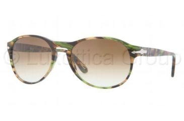 Image of Persol PO2931S Sunglasses 974/51-5317 - Brown Stripped Green Frame, Crystal Brown Gradient Lenses