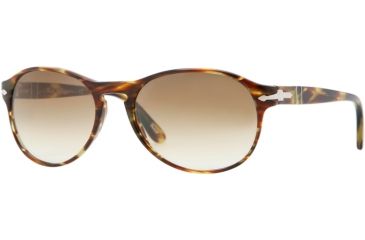 Image of Persol PO2931S Sunglasses Green Striped Brown Frame, Crystal Brown Gradient Lenses