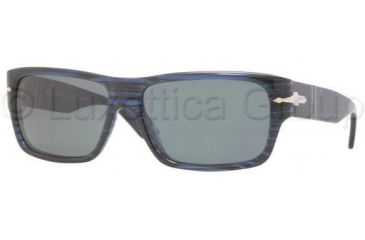 Image of Persol PO2956S Sunglasses 884/3R-5616 - Blue Striped Gold Crystal Polarized Blue
