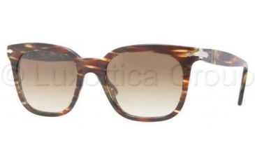 Image of Persol PO2999S Sunglasses 938/51-5019 - Green Striped Brown Crystal Brown