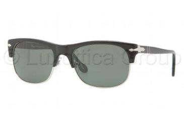 Image of Persol PO3034S Sunglasses 95/31-5618 - Black Frame, Crystal Green Lenses
