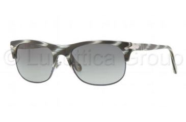 Image of Persol PO3034S Sunglasses 971/71-5618 - Grey Horn Striped White Frame, Crystal Gray Gradient Lenses