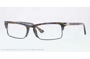 Image of Persol PO3049V Progressive Prescription Eyeglasses 944-52 - Stripped Blue Frame, Demo Lens Lenses