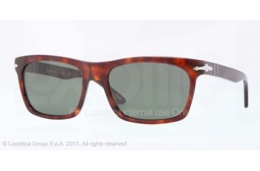 Image of Persol PO3062S Sunglasses 24/31-59 - Havana Frame, Crystal Green Lenses