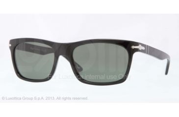 Image of Persol PO3062S Sunglasses 95/31-56 - Black Frame, Crystal Green Lenses